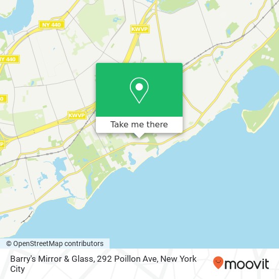 Mapa de Barry's Mirror & Glass, 292 Poillon Ave