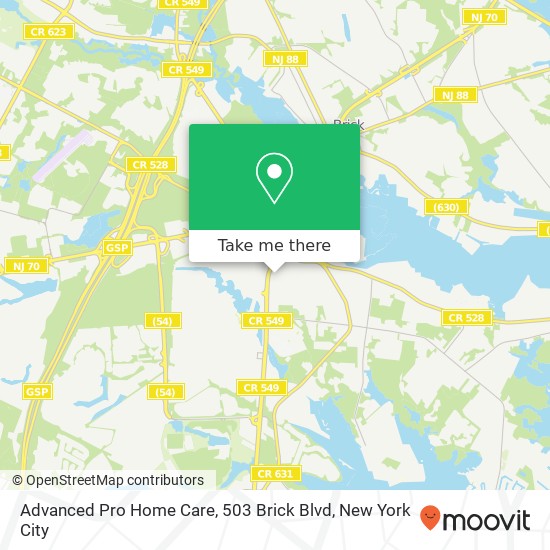 Mapa de Advanced Pro Home Care, 503 Brick Blvd