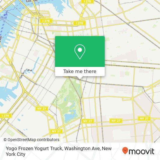 Mapa de Yogo Frozen Yogurt Truck, Washington Ave
