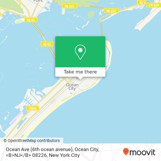 Ocean Ave (6th ocean avenue), Ocean City, <B>NJ< / B> 08226 map