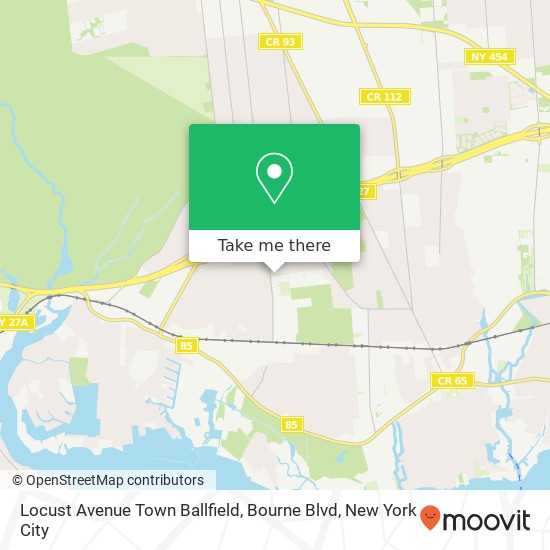 Locust Avenue Town Ballfield, Bourne Blvd map
