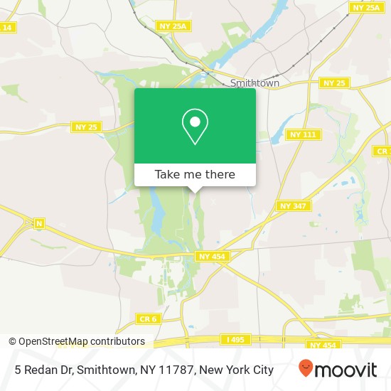Mapa de 5 Redan Dr, Smithtown, NY 11787