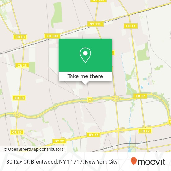 Mapa de 80 Ray Ct, Brentwood, NY 11717