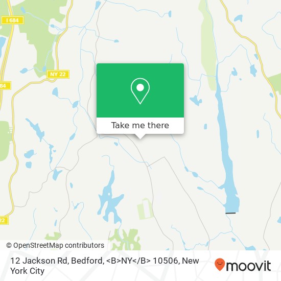 Mapa de 12 Jackson Rd, Bedford, <B>NY< / B> 10506