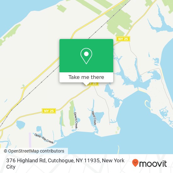 Mapa de 376 Highland Rd, Cutchogue, NY 11935