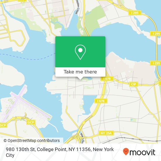 Mapa de 980 130th St, College Point, NY 11356
