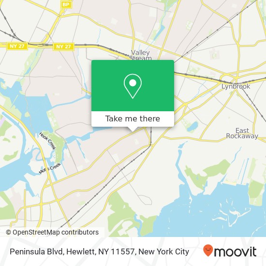 Mapa de Peninsula Blvd, Hewlett, NY 11557