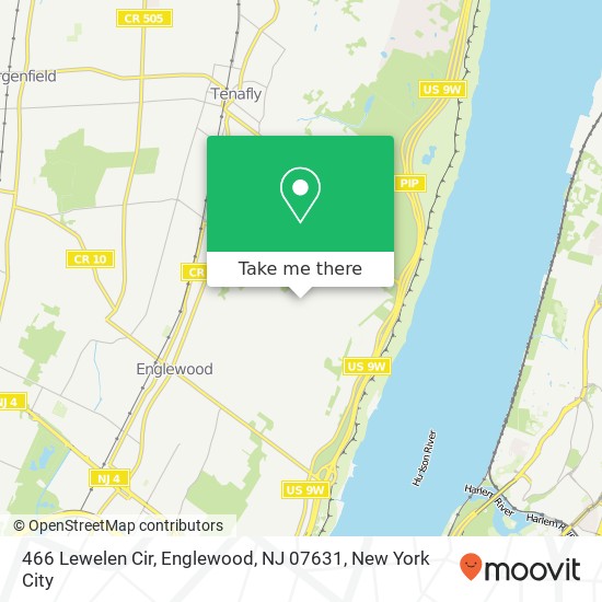 Mapa de 466 Lewelen Cir, Englewood, NJ 07631