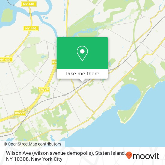 Mapa de Wilson Ave (wilson avenue demopolis), Staten Island, NY 10308