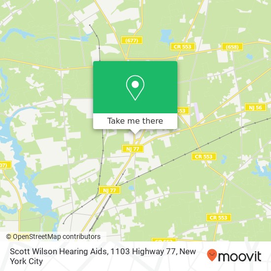 Mapa de Scott Wilson Hearing Aids, 1103 Highway 77