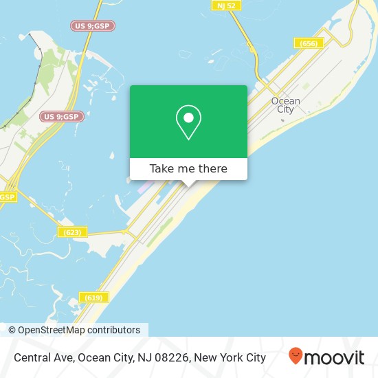 Mapa de Central Ave, Ocean City, NJ 08226