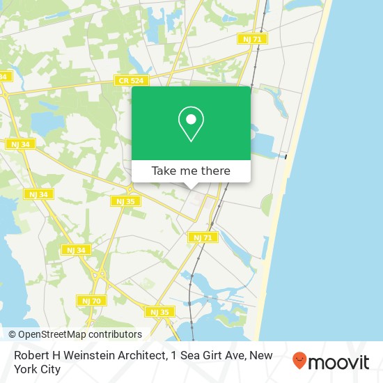 Mapa de Robert H Weinstein Architect, 1 Sea Girt Ave