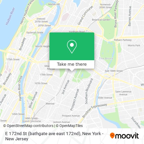Mapa de E 172nd St (bathgate ave east 172nd)