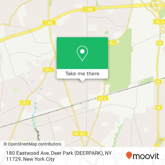 Mapa de 180 Eastwood Ave, Deer Park (DEERPARK), NY 11729