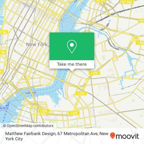 Mapa de Matthew Fairbank Design, 67 Metropolitan Ave