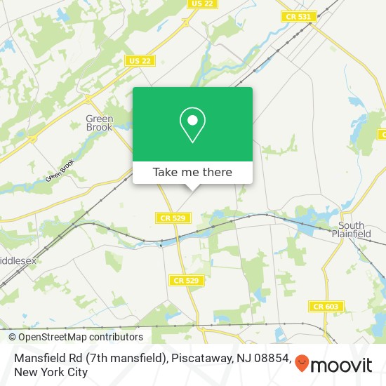 Mapa de Mansfield Rd (7th mansfield), Piscataway, NJ 08854