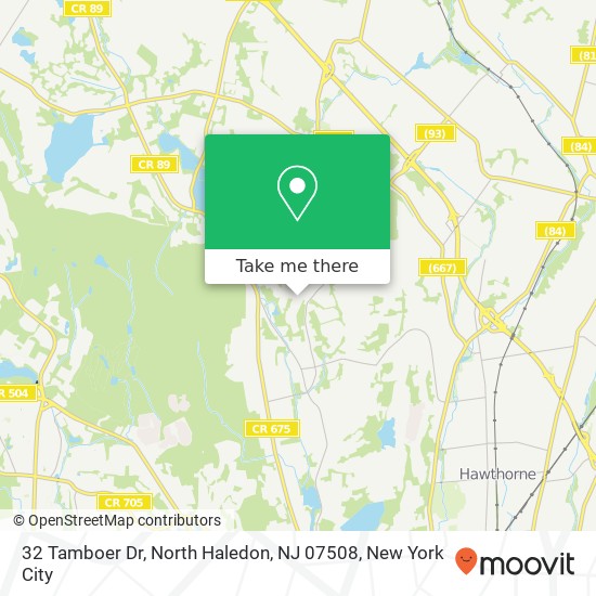 Mapa de 32 Tamboer Dr, North Haledon, NJ 07508