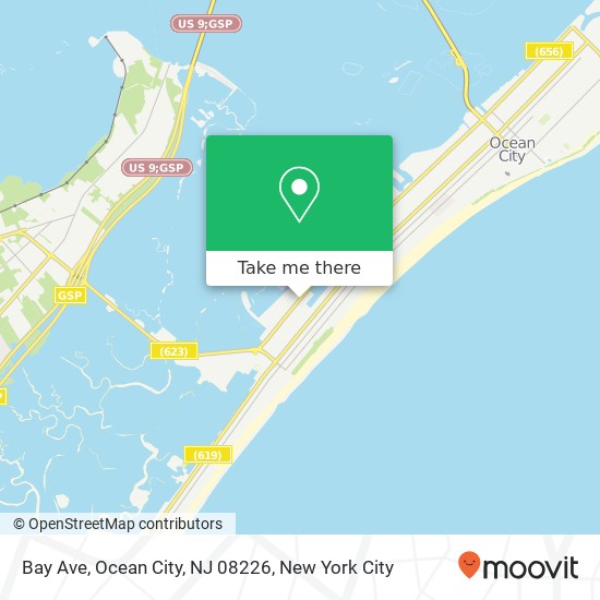 Mapa de Bay Ave, Ocean City, NJ 08226