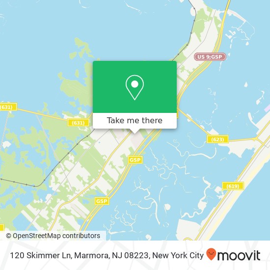 Mapa de 120 Skimmer Ln, Marmora, NJ 08223