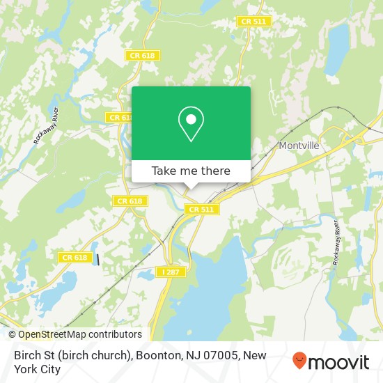 Mapa de Birch St (birch church), Boonton, NJ 07005