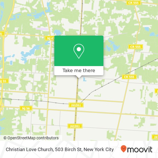 Mapa de Christian Love Church, 503 Birch St