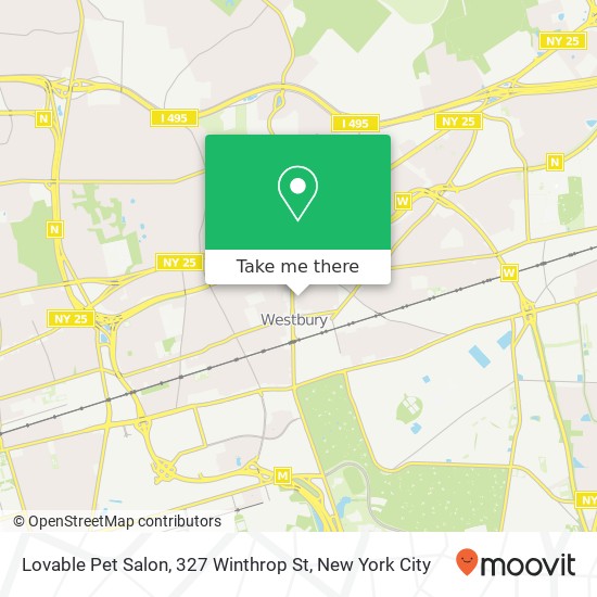 Mapa de Lovable Pet Salon, 327 Winthrop St