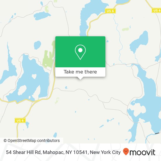Mapa de 54 Shear Hill Rd, Mahopac, NY 10541