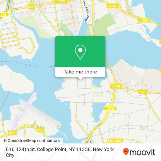 Mapa de 616 124th St, College Point, NY 11356