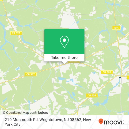 Mapa de 210 Monmouth Rd, Wrightstown, NJ 08562