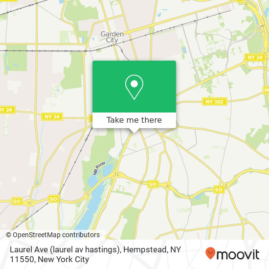 Mapa de Laurel Ave (laurel av hastings), Hempstead, NY 11550