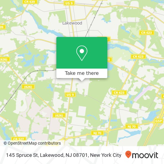 Mapa de 145 Spruce St, Lakewood, NJ 08701