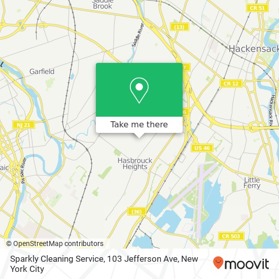 Mapa de Sparkly Cleaning Service, 103 Jefferson Ave