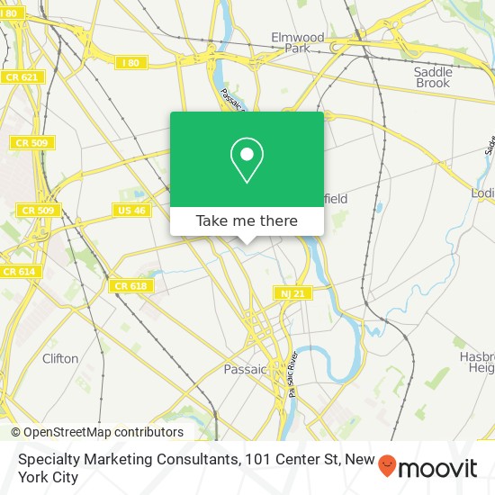 Mapa de Specialty Marketing Consultants, 101 Center St