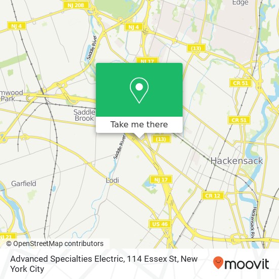 Advanced Specialties Electric, 114 Essex St map