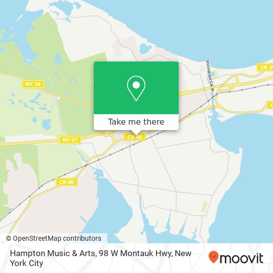 Mapa de Hampton Music & Arts, 98 W Montauk Hwy