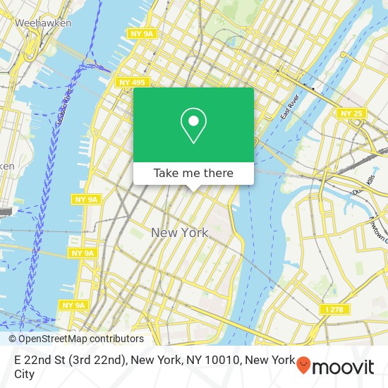 Mapa de E 22nd St (3rd 22nd), New York, NY 10010