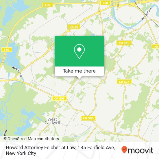 Mapa de Howard Attorney Felcher at Law, 185 Fairfield Ave