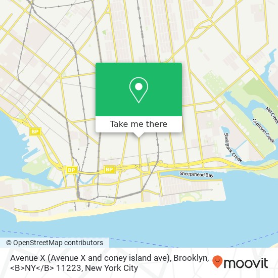 Avenue X (Avenue X and coney island ave), Brooklyn, <B>NY< / B> 11223 map