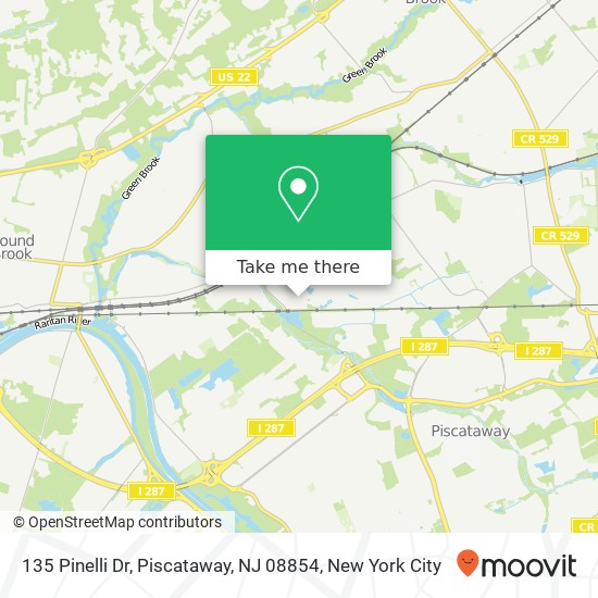 Mapa de 135 Pinelli Dr, Piscataway, NJ 08854