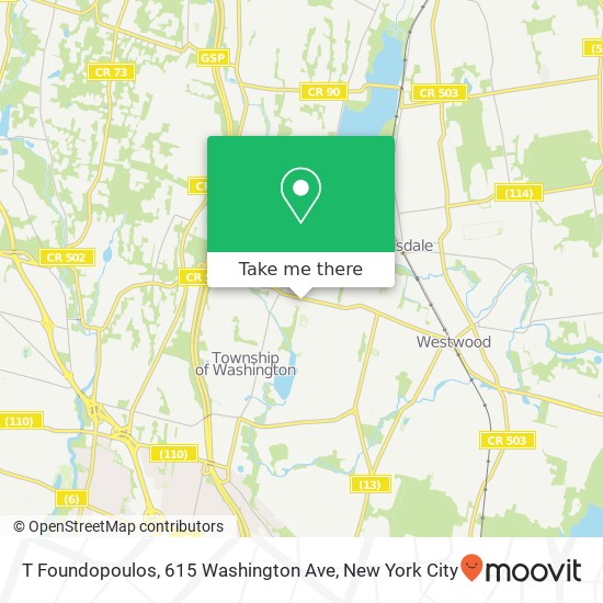 Mapa de T Foundopoulos, 615 Washington Ave