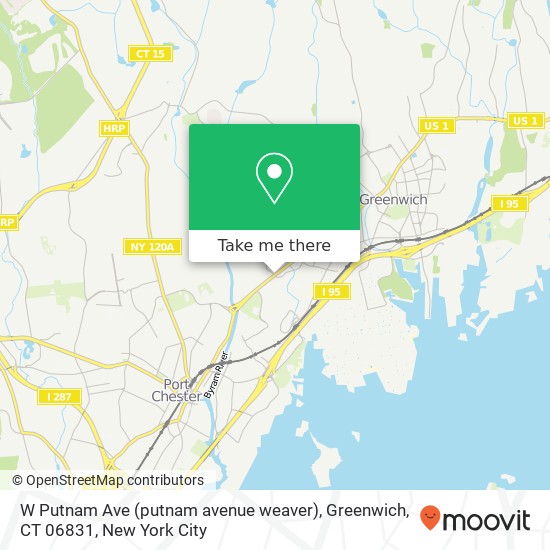 Mapa de W Putnam Ave (putnam avenue weaver), Greenwich, CT 06831