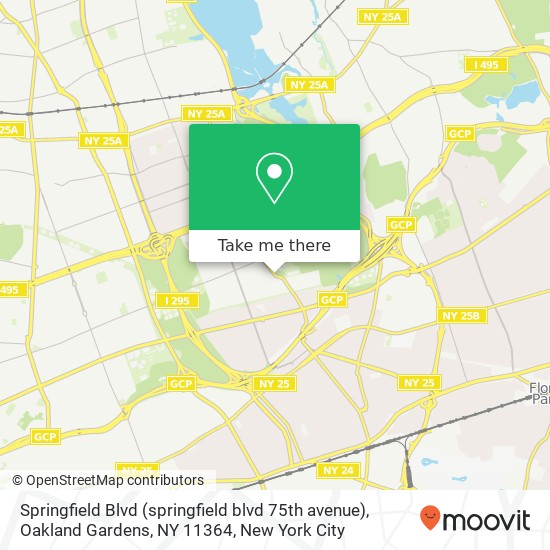 Mapa de Springfield Blvd (springfield blvd 75th avenue), Oakland Gardens, NY 11364