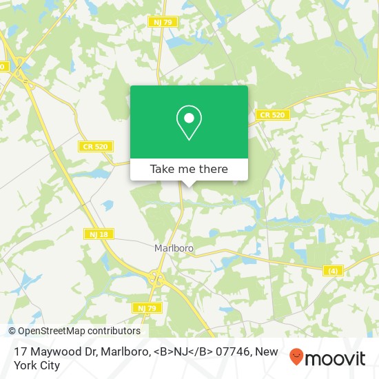 17 Maywood Dr, Marlboro, <B>NJ< / B> 07746 map