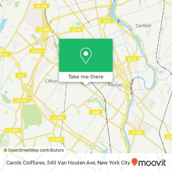 Carols Coiffures, 540 Van Houten Ave map