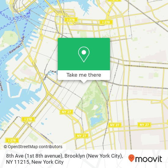 8th Ave (1st 8th avenue), Brooklyn (New York City), NY 11215 map
