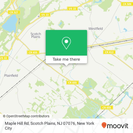 Mapa de Maple Hill Rd, Scotch Plains, NJ 07076