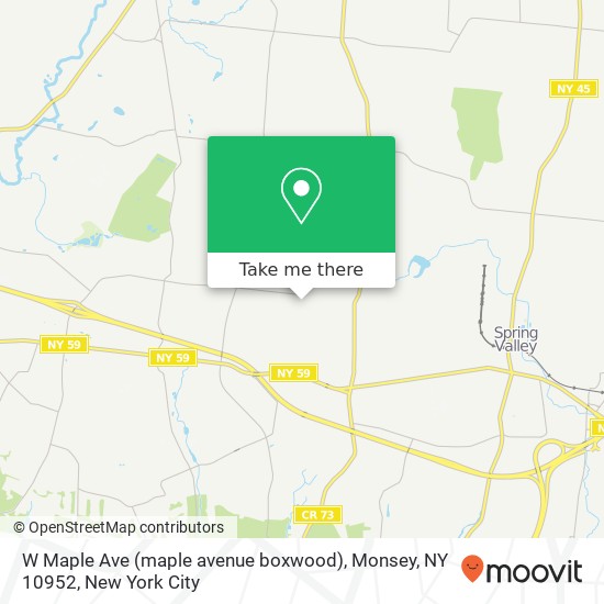 Mapa de W Maple Ave (maple avenue boxwood), Monsey, NY 10952