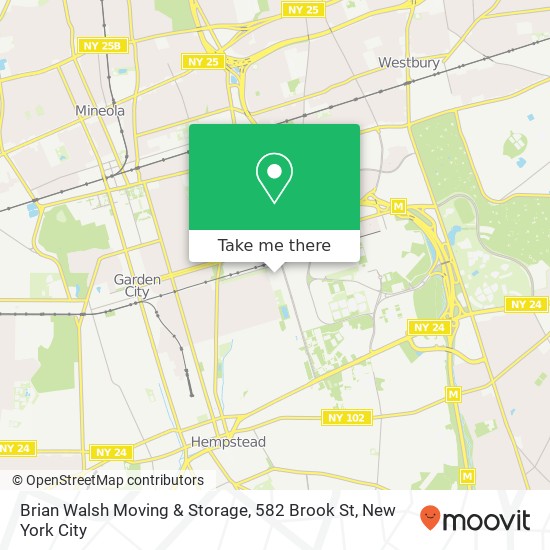Mapa de Brian Walsh Moving & Storage, 582 Brook St