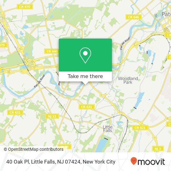 Mapa de 40 Oak Pl, Little Falls, NJ 07424