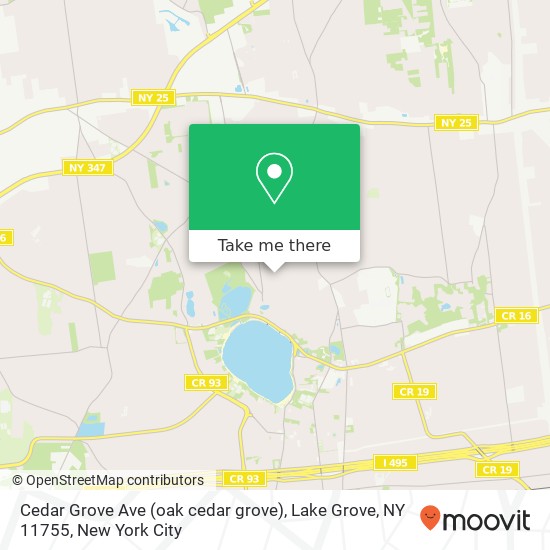 Mapa de Cedar Grove Ave (oak cedar grove), Lake Grove, NY 11755